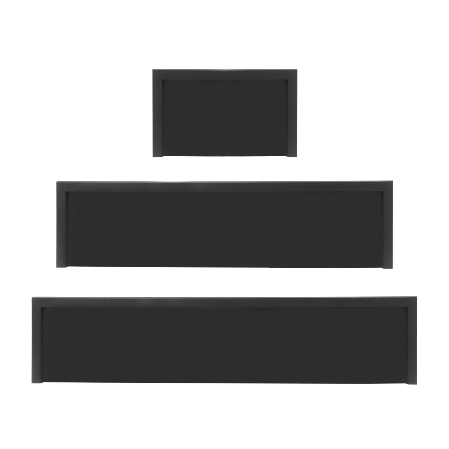 (2 Pack) 3PC Plastic Floating Shelves, Black