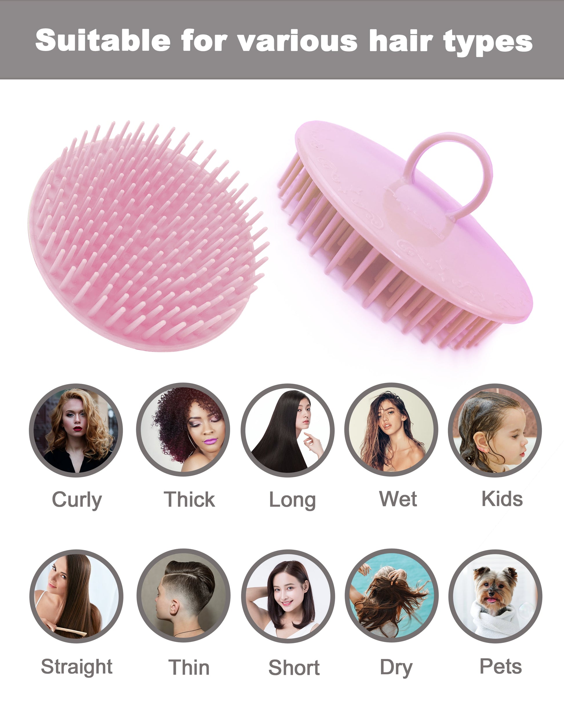 Hair Scalp Massager Shampoo Brush, 6 Pcs Scalp Brush Shower, Soft Scalp Scrubber for Dandruff, Scalp Exfoliator for Adults, Children and Pets…