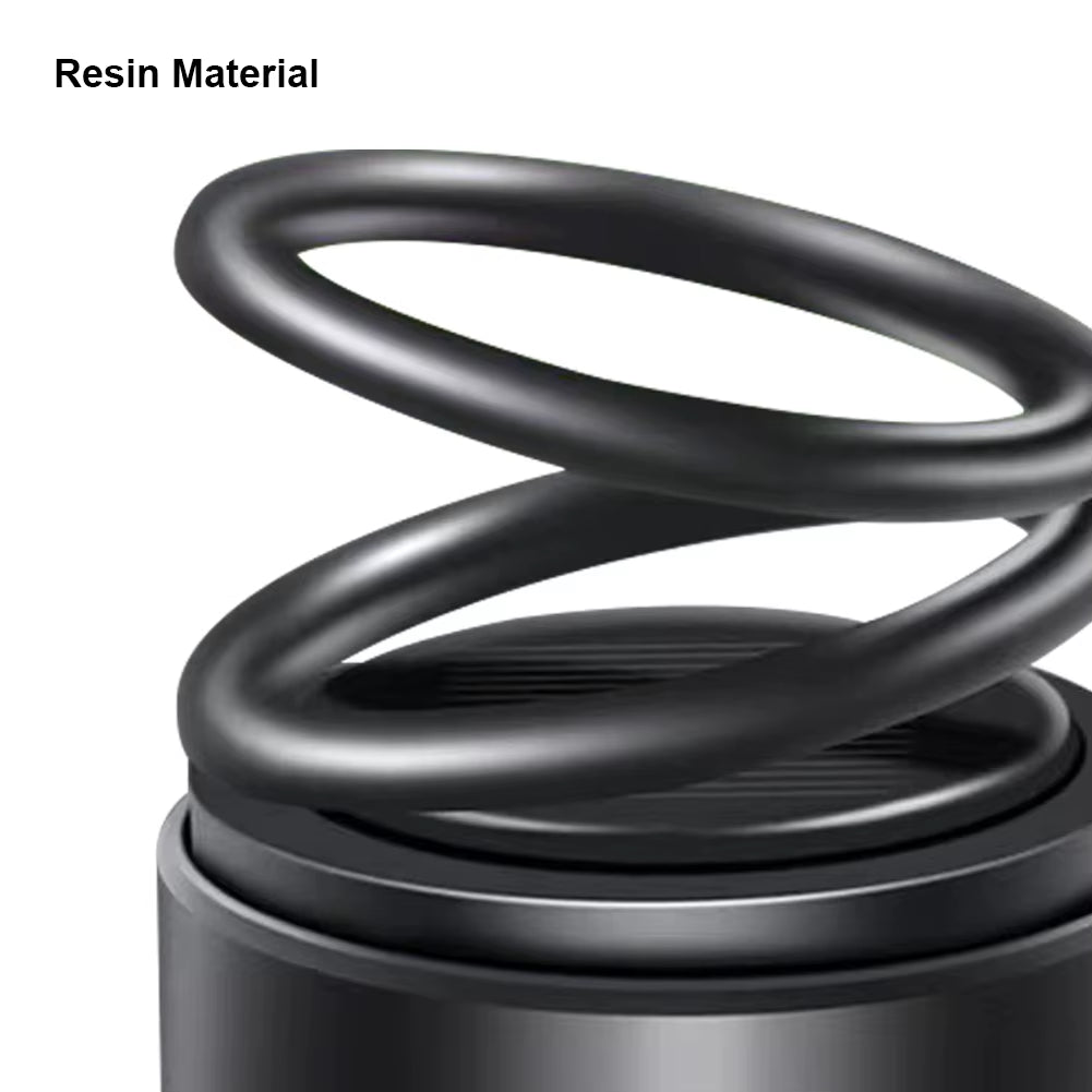Solar Powered Aromatherapy Diffusers Portable Double Ring Car Perfume Rotating Suspension Car Decoration Accessories