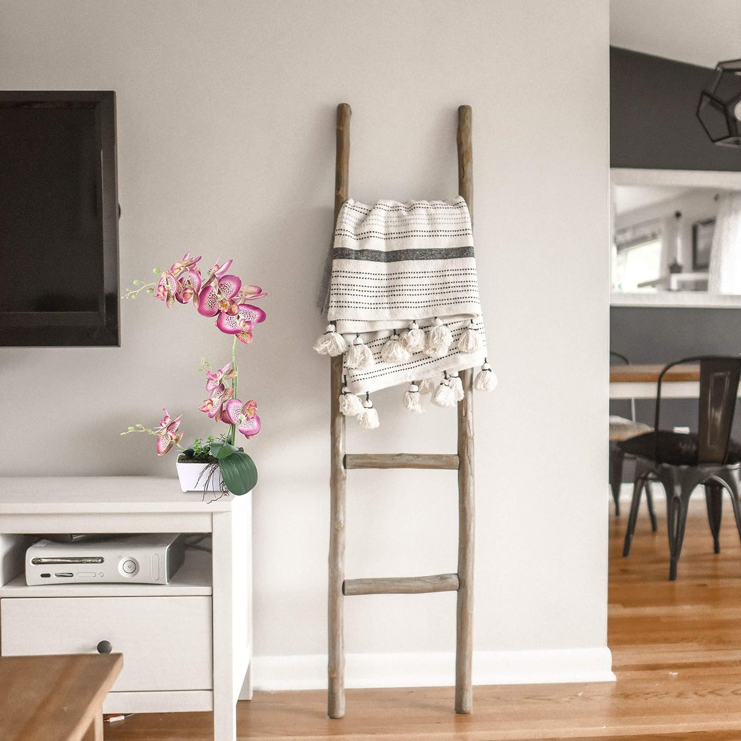 Artificial Orchid with White Trapezoid 18”For Home Office Table Kitchen Bathroom Living Room Party Wedding Christmas Decoration