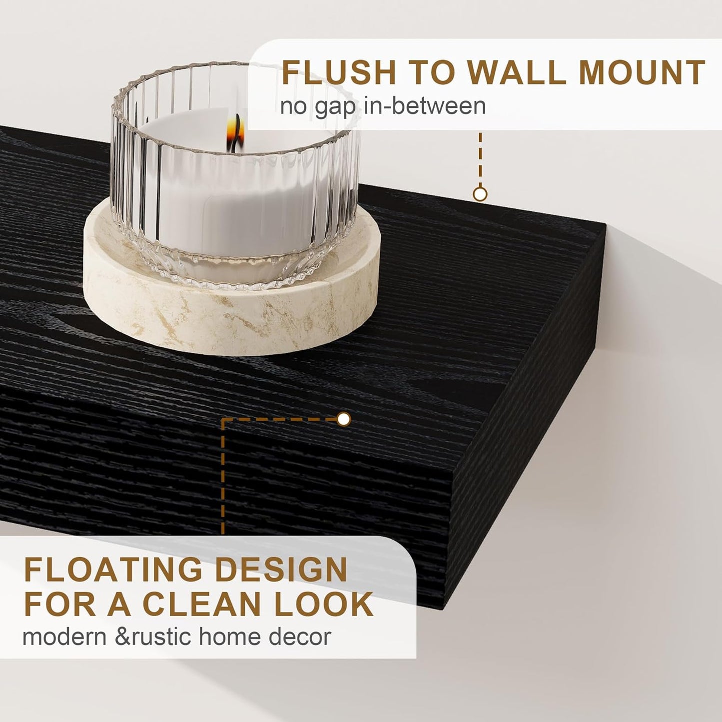 Floating Shelves for Wall, 24Inch Floating Shelves Set of 2, Hanging Shelf With