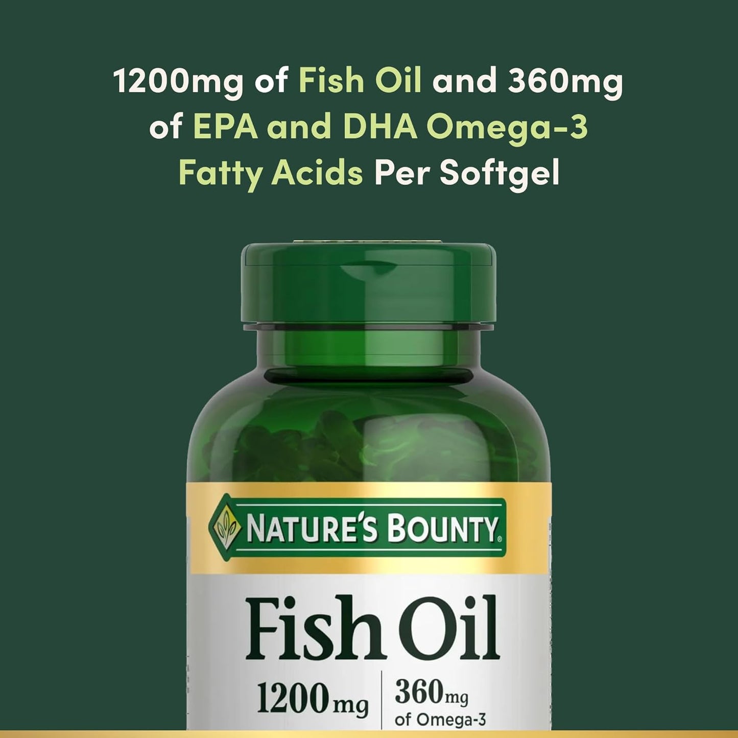 Nature'S Bounty Fish Oil Omega 3 Supplements - Supports Heart Health, 1200 Mg Fish Oil, Omega-3, 200 Softgels (Pack of 1)