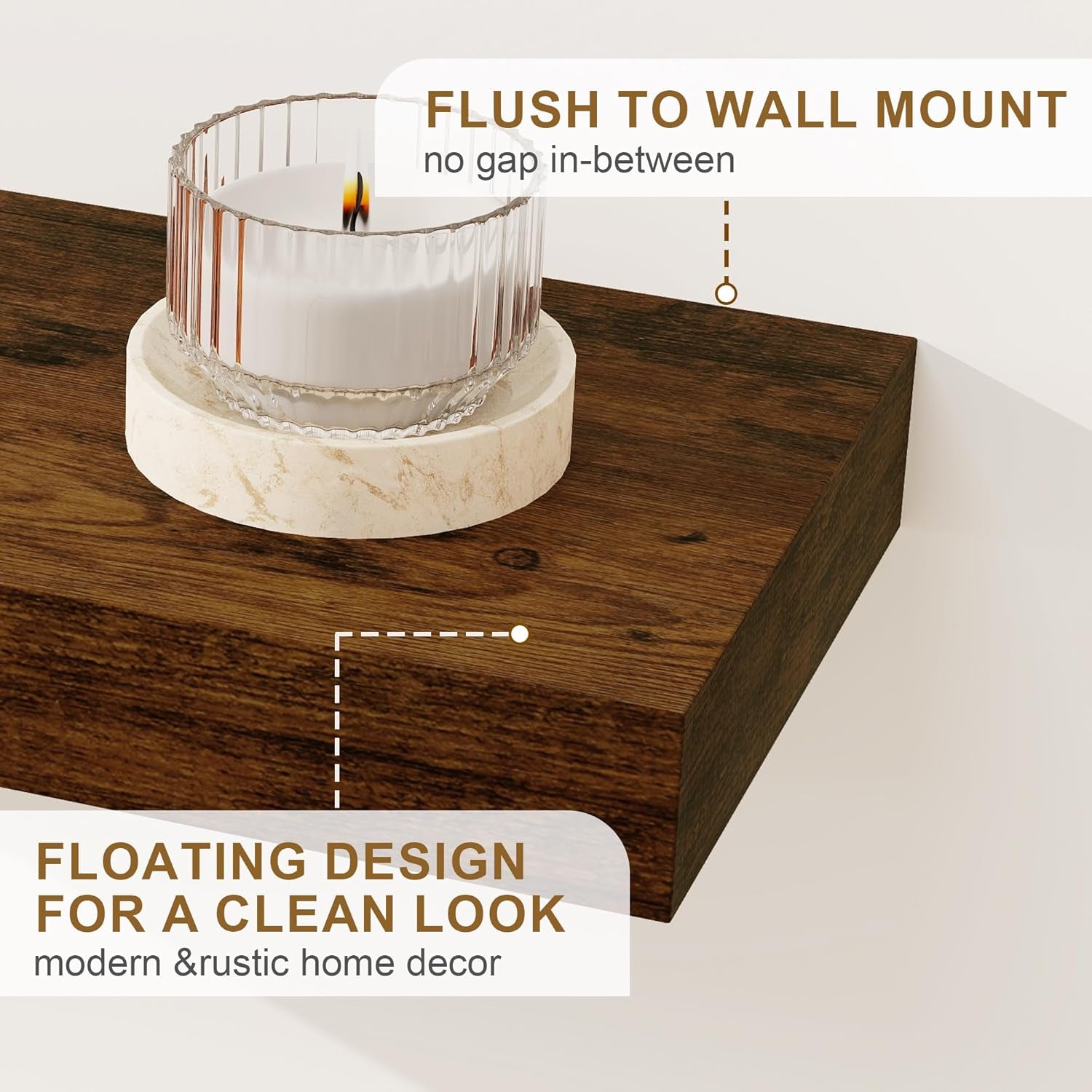 Floating Shelves for Wall, 24Inch Floating Shelves Set of 2, Hanging Shelf With