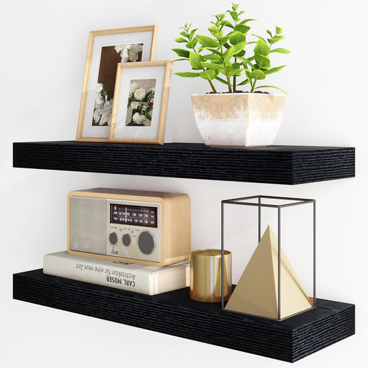 Floating Shelves for Wall, 24Inch Floating Shelves Set of 2, Hanging Shelf With