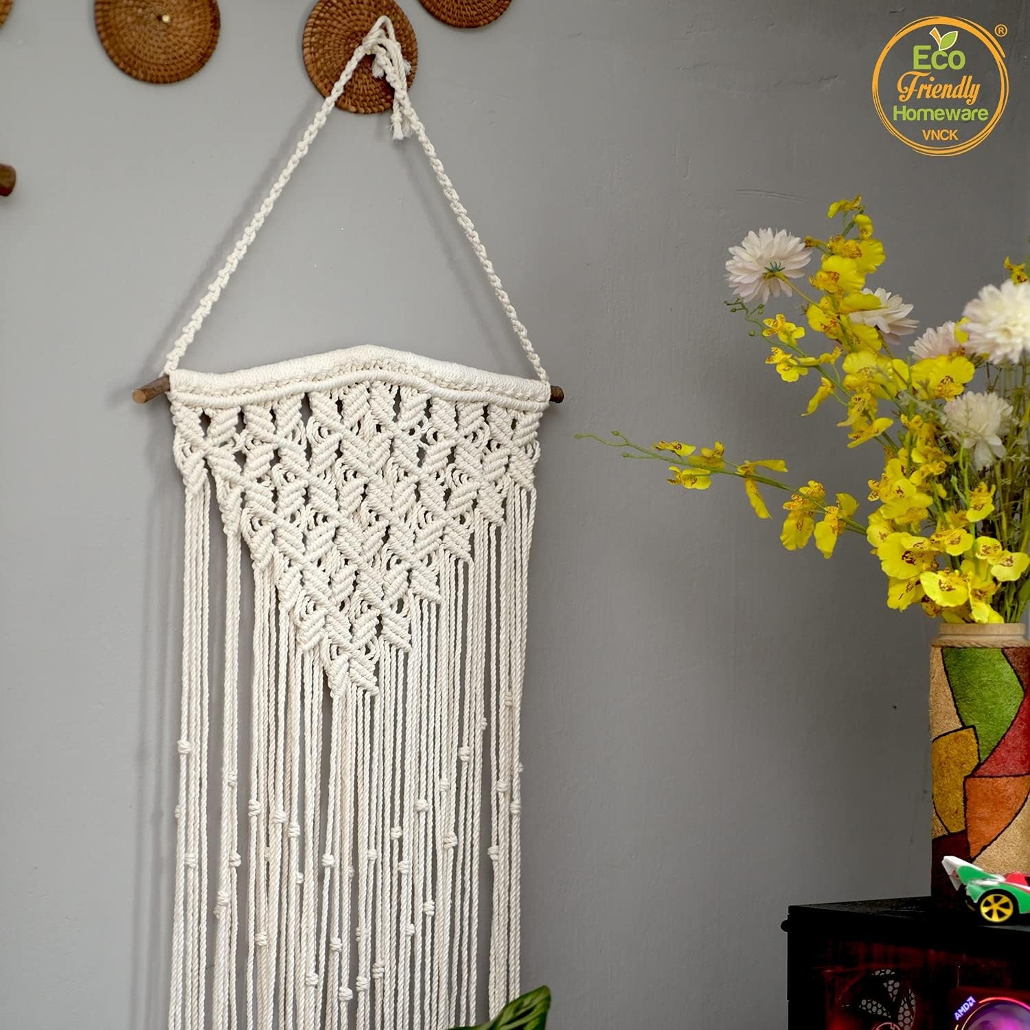 Boho Macrame Wall Hanging Large, Macrame Decor, Boho Wall Art, Macrame Tapestry, Large Macrame Wall Decor, Macromay Wall Decor, Woven Wall Hanging, Wall Hanging Decor, Woven Tapestry 15" X 32", Beige