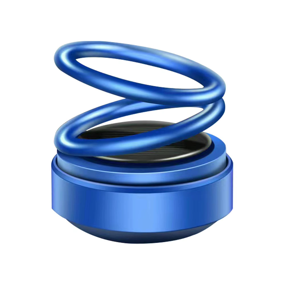 Solar Powered Aromatherapy Diffusers Portable Double Ring Car Perfume Rotating Suspension Car Decoration Accessories