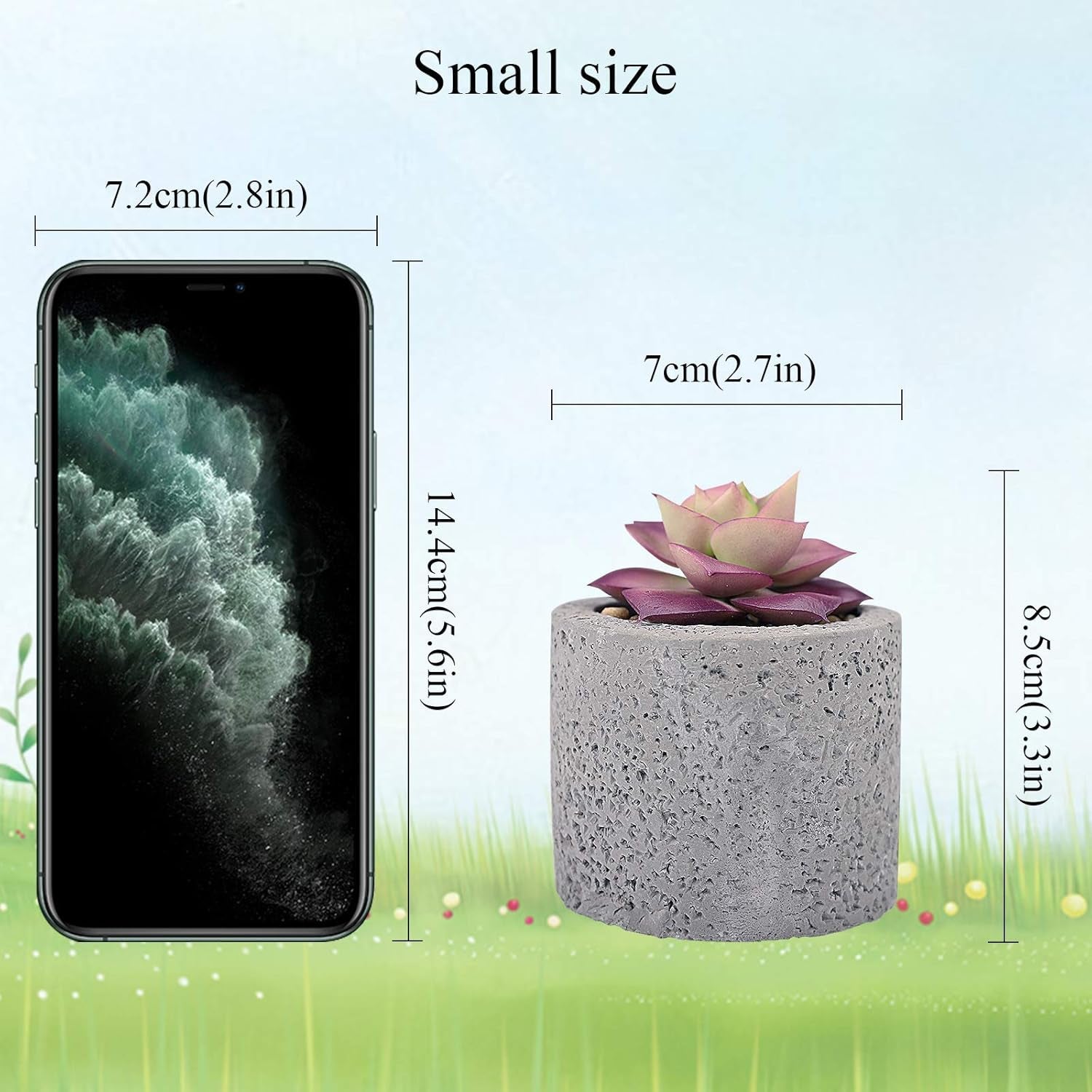 Hopewood Small Succulents Artificial Tiny Plants Faux Succulents in Pots, Small Plants for Shelf Desk Home Decor