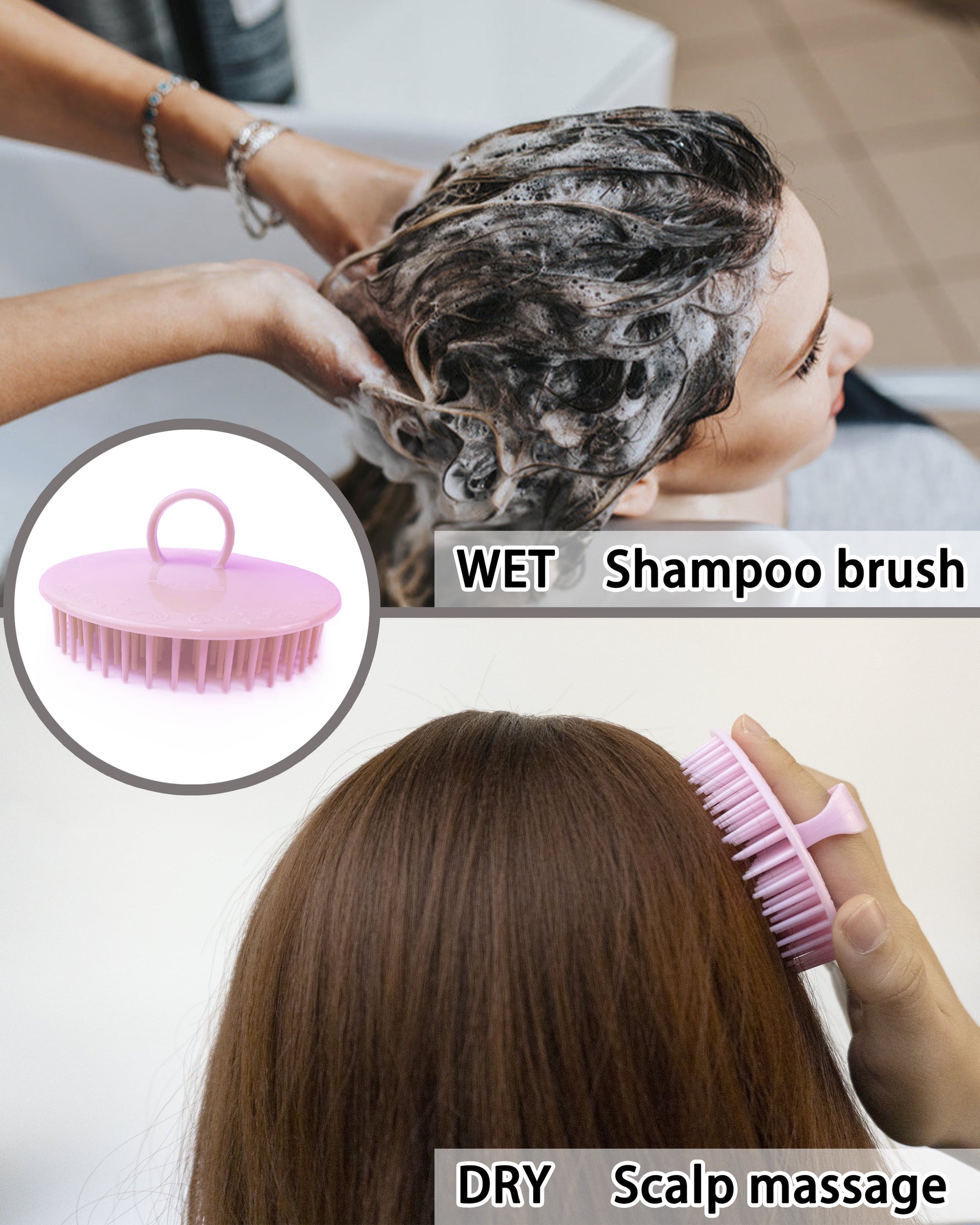 Hair Scalp Massager Shampoo Brush, 6 Pcs Scalp Brush Shower, Soft Scalp Scrubber for Dandruff, Scalp Exfoliator for Adults, Children and Pets…