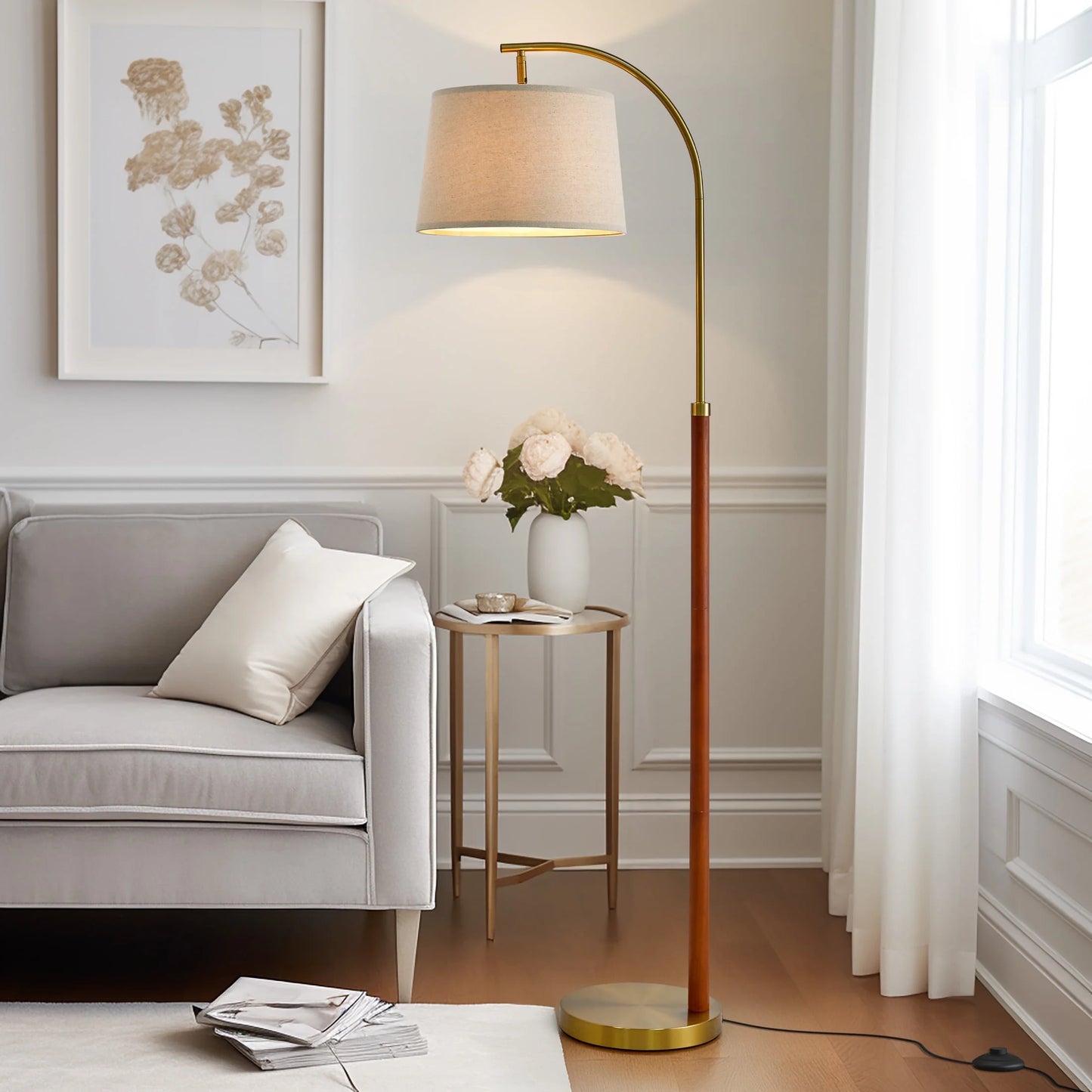 , Metal Floor Lamp with Shade
