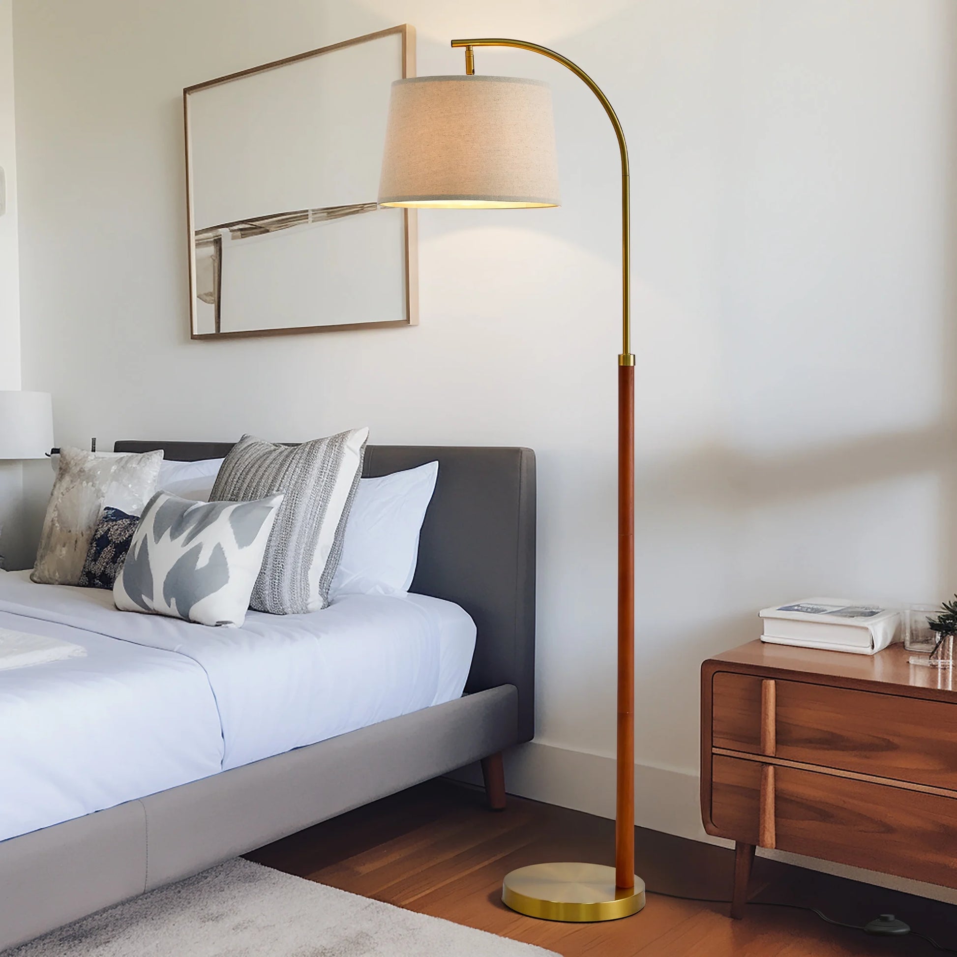 , Metal Floor Lamp with Shade
