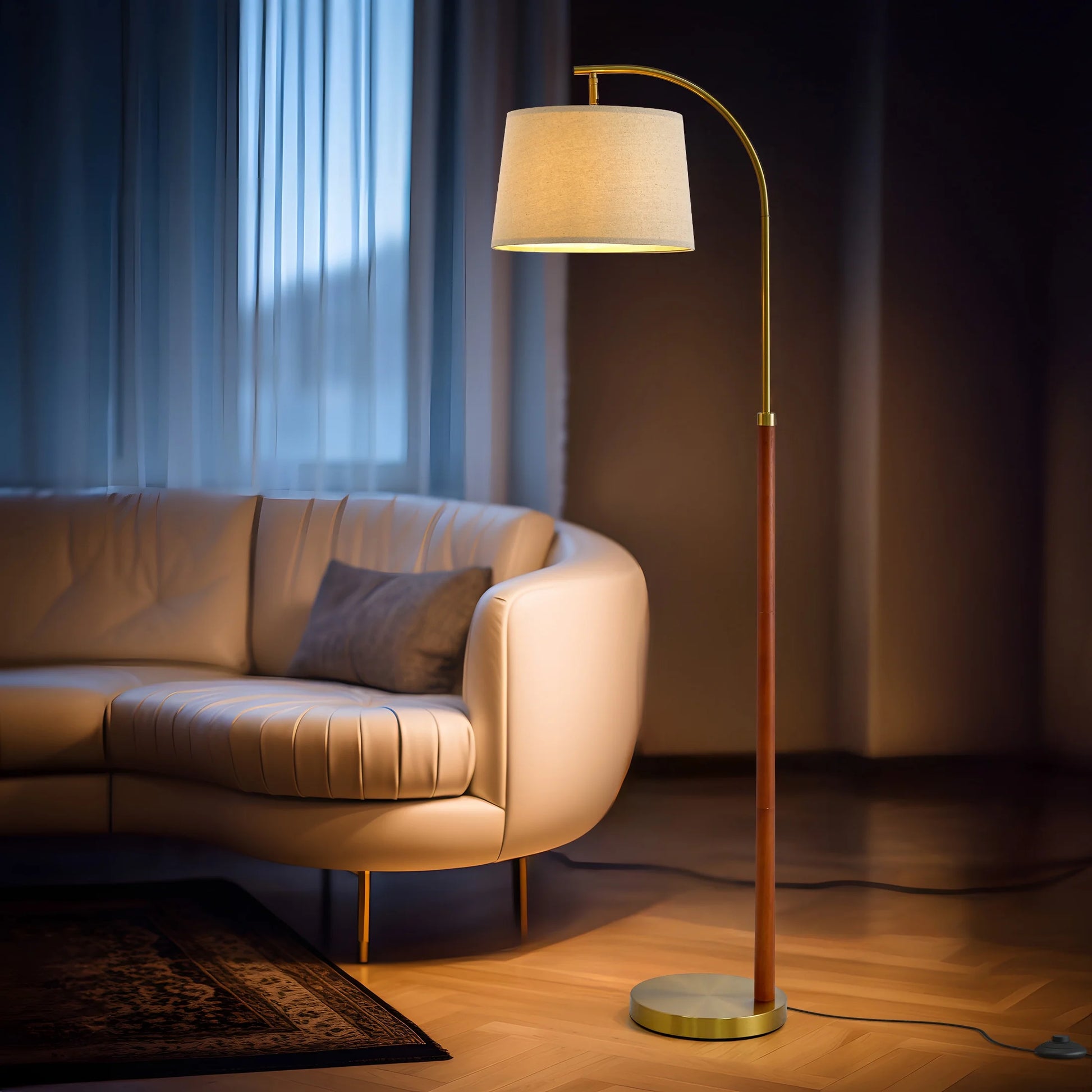 , Metal Floor Lamp with Shade