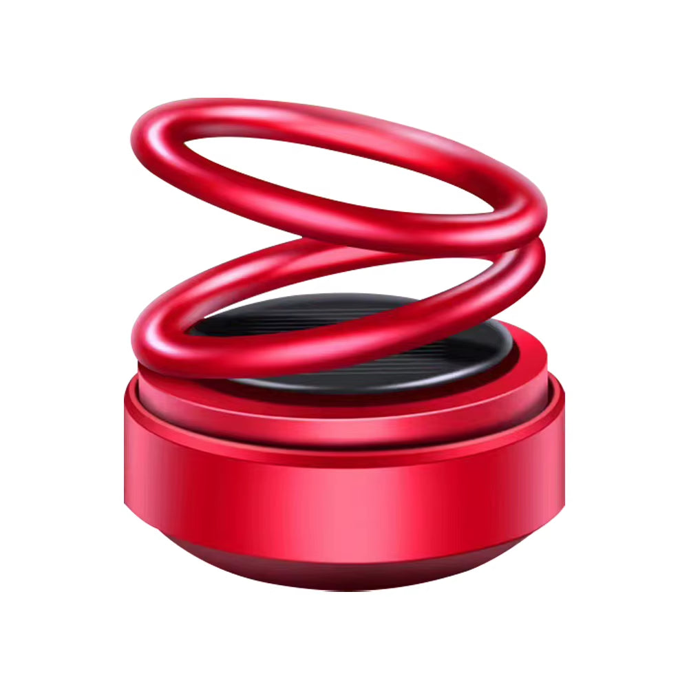 Solar Powered Aromatherapy Diffusers Portable Double Ring Car Perfume Rotating Suspension Car Decoration Accessories