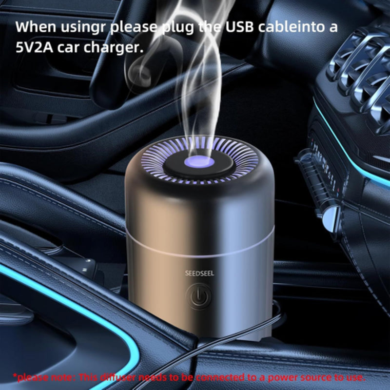 Car Aromatherapy Diffusers for Essential Oils，Mini USB Air Scent Small Black
