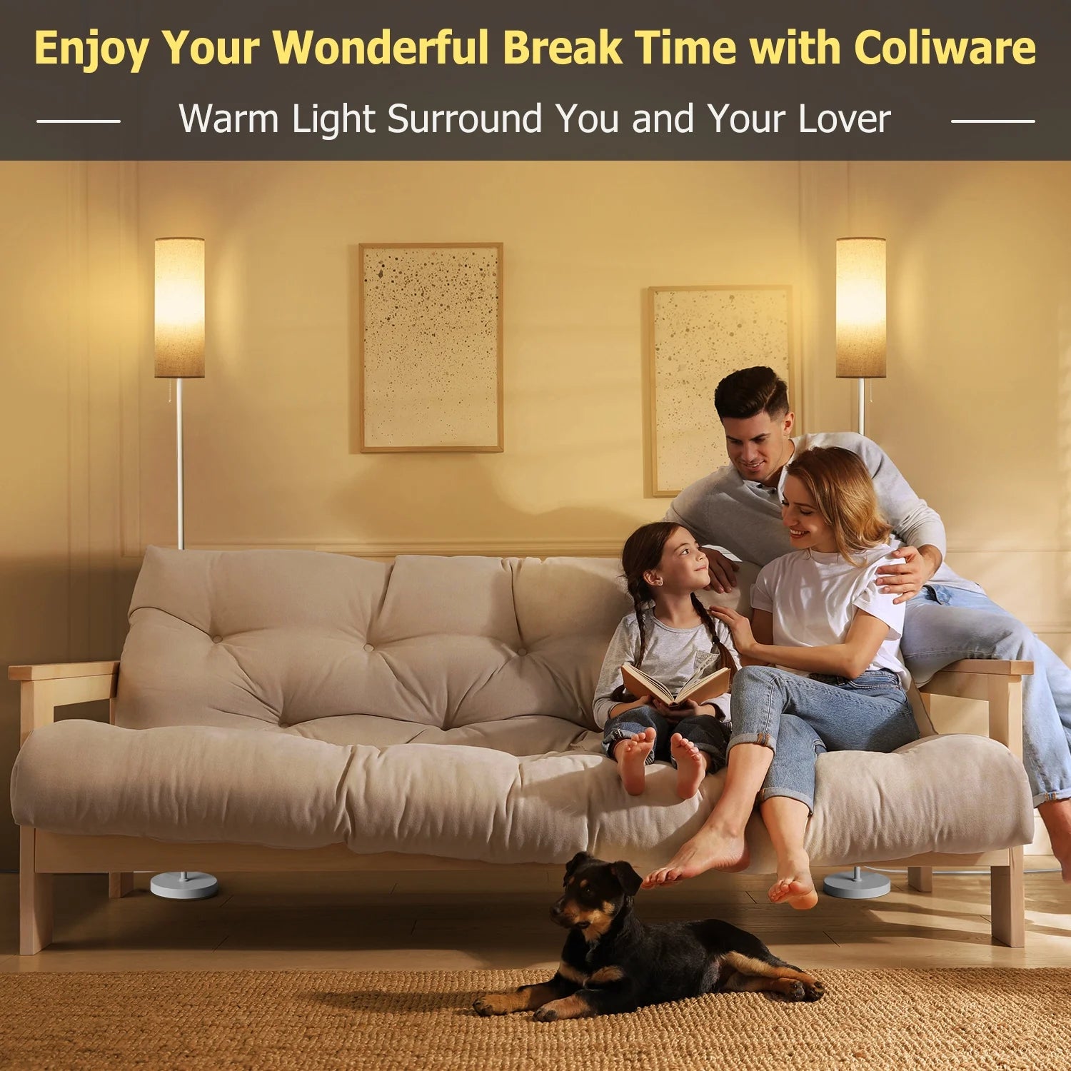 Floor Lamp, White Modern Standing Lamp with Foot Switch Line Shade, 68 Inches Reading Pole Lamp for Living Room Bedroom Office