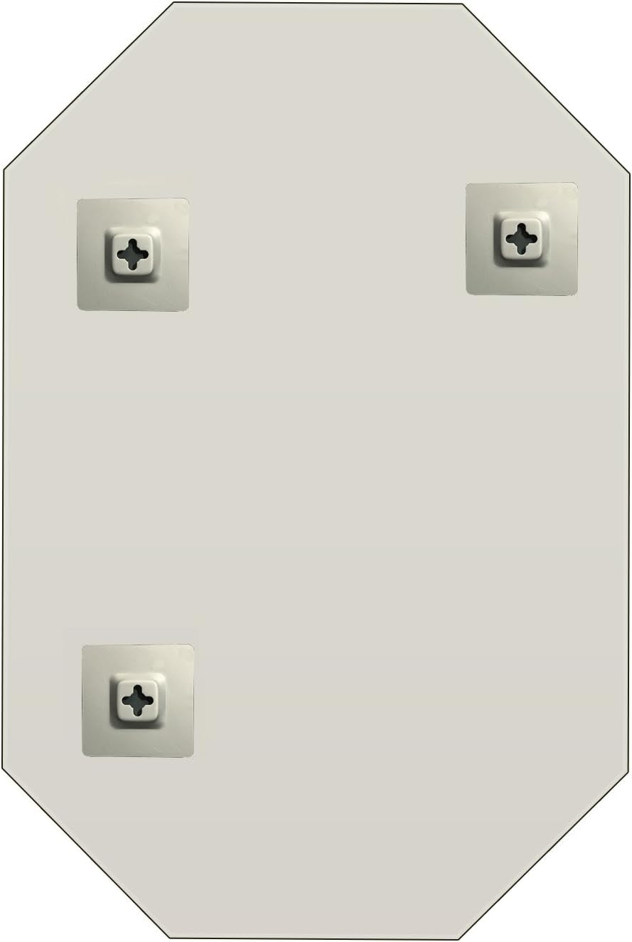 Fab Glass and Mirror M-20X30Oct-Hks Octagon Frameless Wall Mirror Bevel Polish with 3 Hooks,20" X 30"