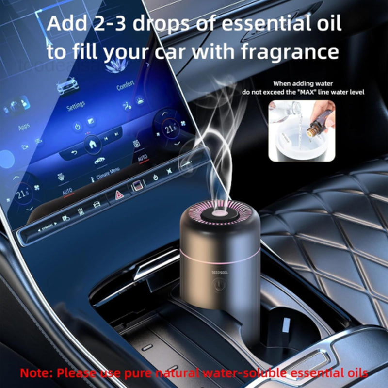 Car Aromatherapy Diffusers for Essential Oils，Mini USB Air Scent Small Black
