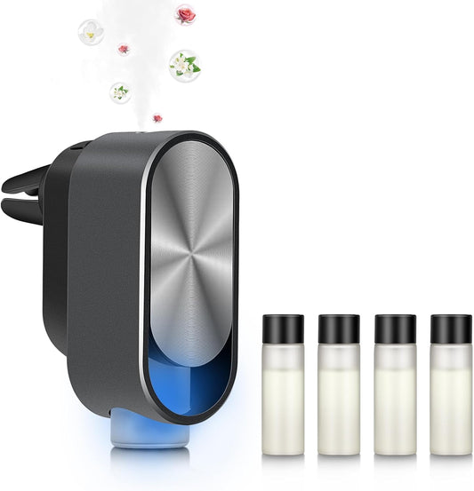 KOMMI Smart Air Freshener Car Diffuser Aroma Spray Automatic Interior Car Air Freshener(Diffuser with 4 Essential Oil) (Channel)