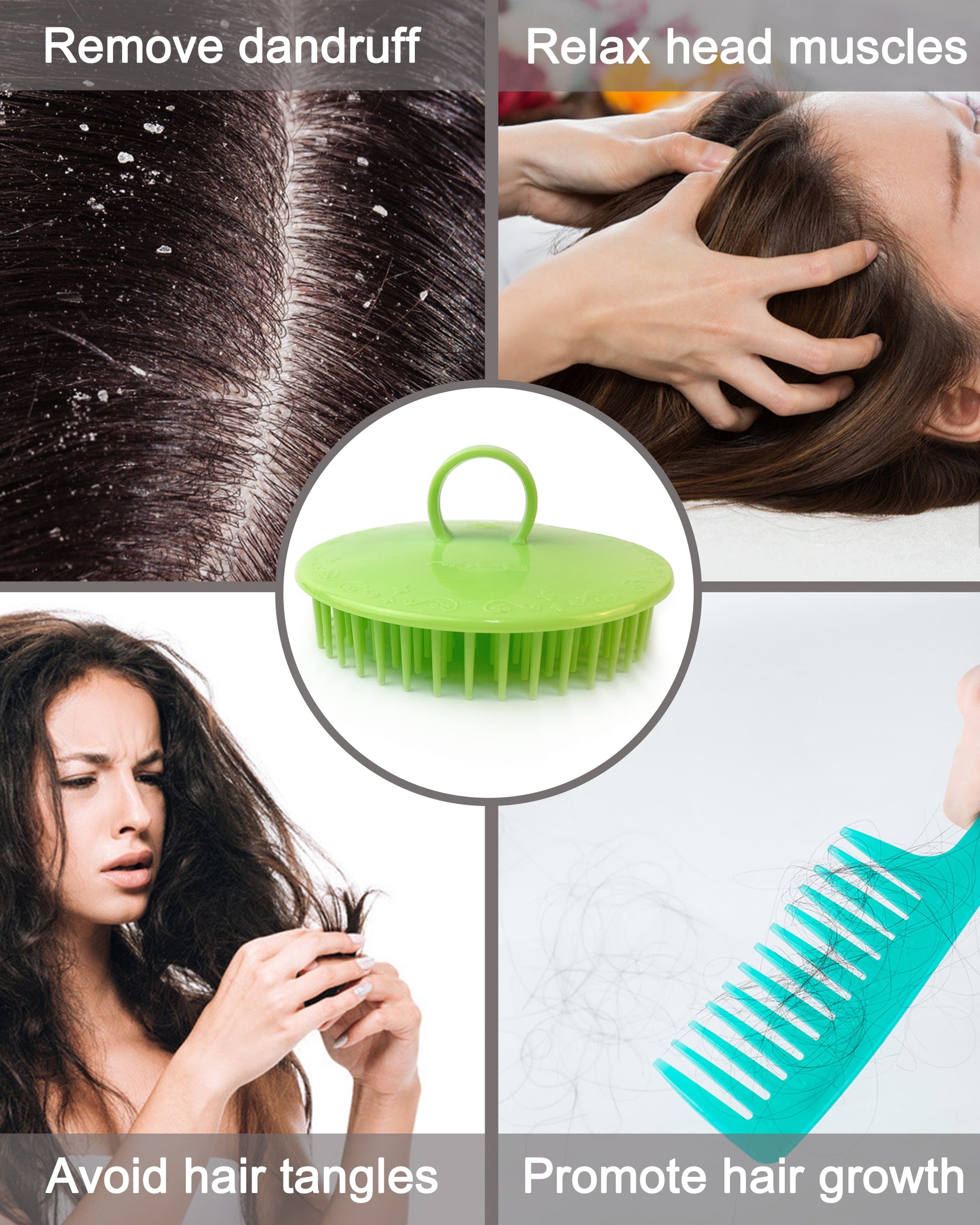 Hair Scalp Massager Shampoo Brush, 6 Pcs Scalp Brush Shower, Soft Scalp Scrubber for Dandruff, Scalp Exfoliator for Adults, Children and Pets…