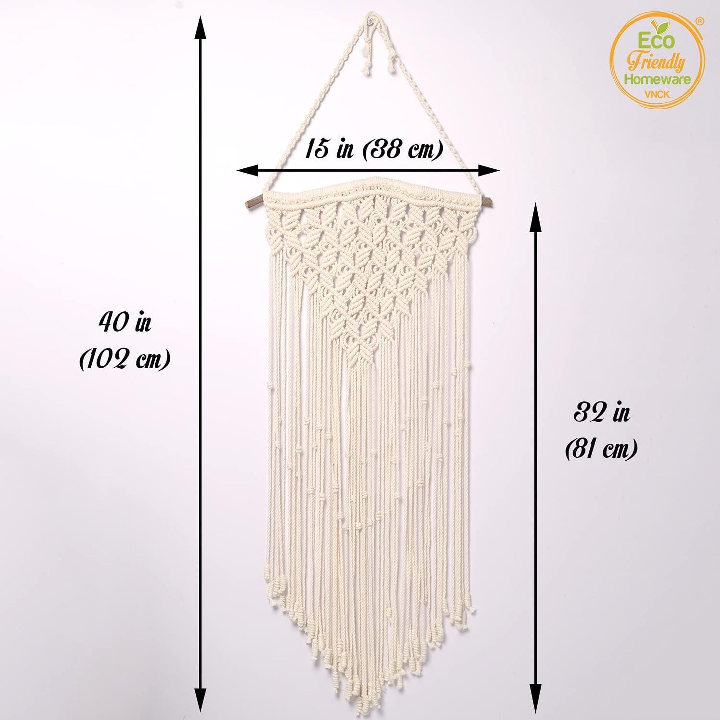 Boho Macrame Wall Hanging Large, Macrame Decor, Boho Wall Art, Macrame Tapestry, Large Macrame Wall Decor, Macromay Wall Decor, Woven Wall Hanging, Wall Hanging Decor, Woven Tapestry 15" X 32", Beige