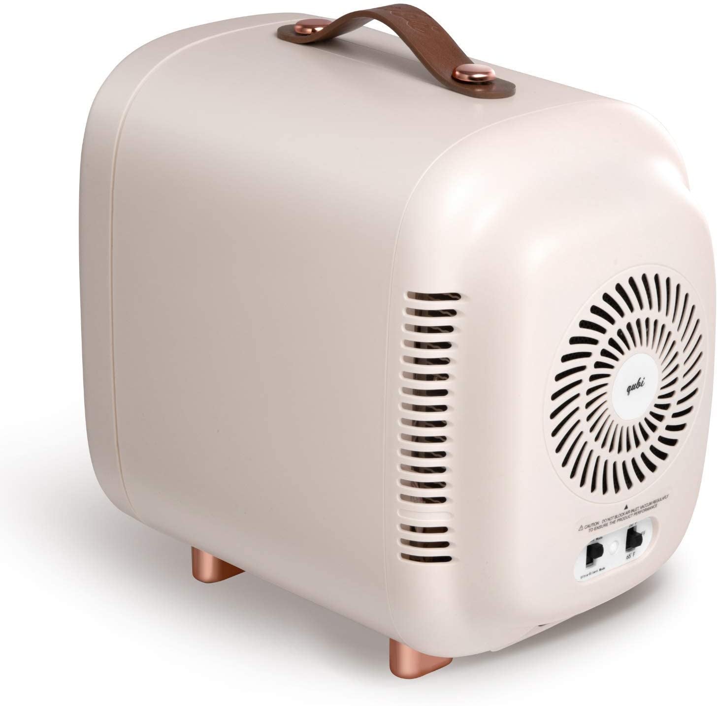 QUBI Mini Fridge, Professional Compact Fridge for Skincare, Mini Cosmetics, Makeup, 5 Liter (Cream White, 5L)